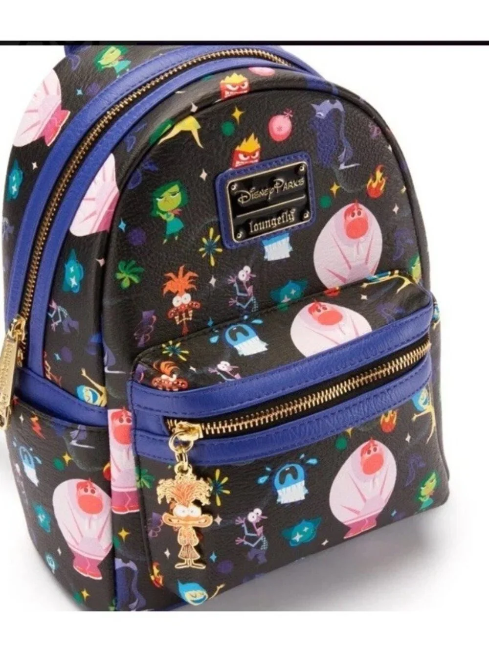 Loungefly Disney Parks Inside Out 2 Character AOP Anxiety Charm Backpack Bag NWT